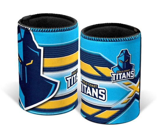 NRL Stubby Can Cooler - Gold Coast Titans - Drink - Rubber Base - Neoprene