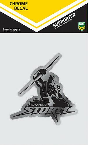 NRL Chrome Decal - Melbourne Storm - Car Sticker 12x12cm