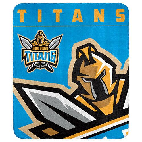 NRL Polar Fleece Blanket - Gold Coast Titans - 150x130cm - Rugby League