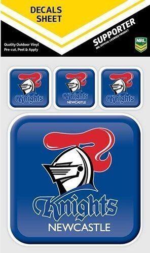 NRL App Stricker Decal Set - Newcastle Knights - 13x13CM Large 4x4CM Small