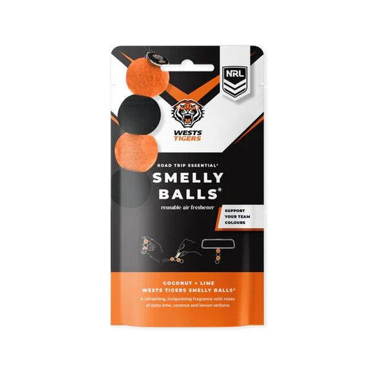 NRL Smelly Balls Set - West Tigers - Re-useable Car Air Freshener