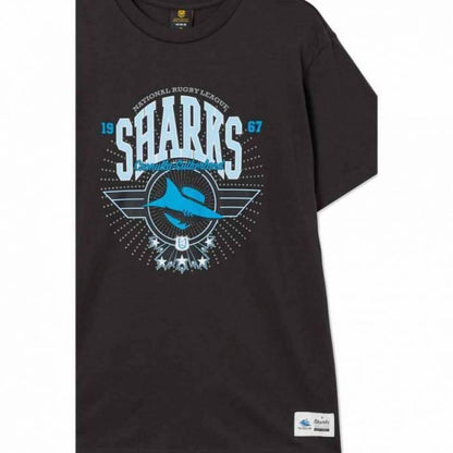 NRL Club Starburst Tee Shirt - Cronulla Sharks - Adult